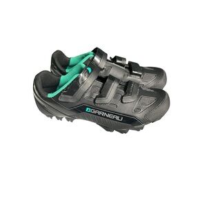 Garneau Women’s Sapphire MTB Cycling Shoes — Size 9 Black & Teal SPD Compatible